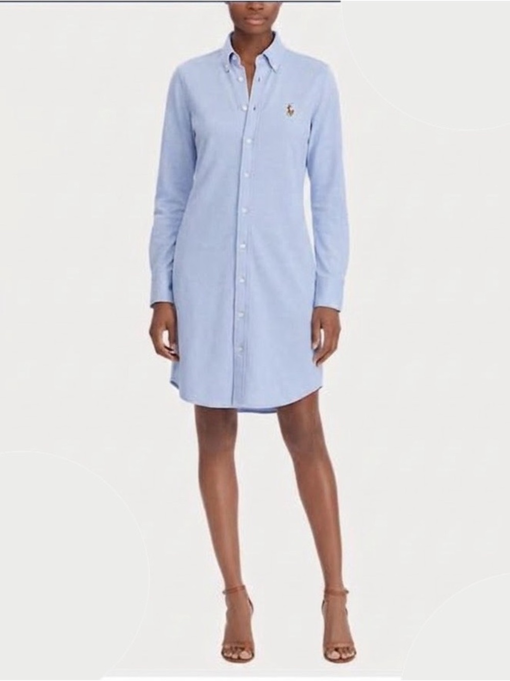 100% Cotton Polo Ralph Lauren Knit Oxford Shirtdress Size Large - Picture 7 of 7